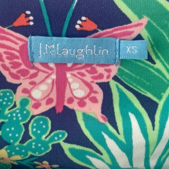 J McLaughlin Dress Size XS Green Floral Print 
Sophia Dress Catalina Cloth - Picture 5 of 7